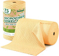 Microfiber Cleaning Cloths Roll 75 Pack Tear Away Microfiber Towels Roll 12 x 12 Lint Free Rags Reusable Cleaning Cloths Washable Scratch FreeUltra Absorbent Dish Rags(Orange Ripple)