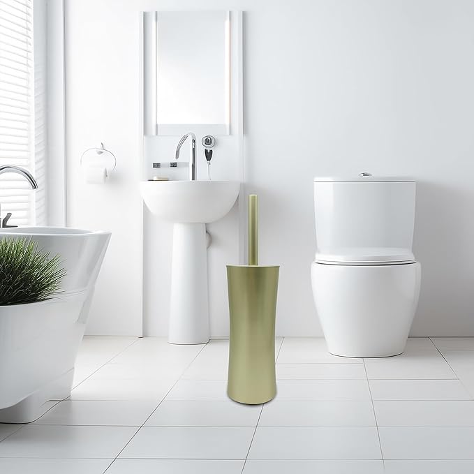 Vince Camuto Toilet Bowl Brush with Holder Durable Bathroom Cleaning Tool Modern Design for Easy Toilet Maintenance Bathroom Cleaner Brush for Efficient Cleaning and Hygiene