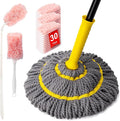 Twist Mop Gray &amp 30Pcs 360° Duster Kit Pink