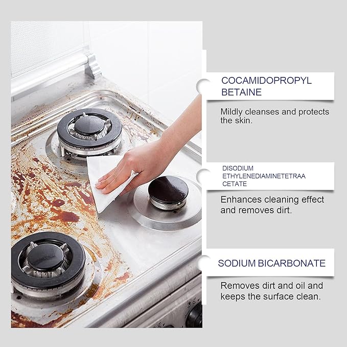 Multi-Functional Kitchen Cleaning Powder Removes Grease &amp Stains For Stoves Cookware Effective Odor Elimination(3PCS)