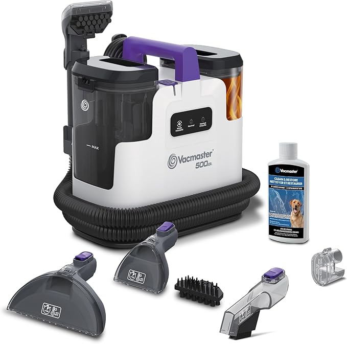 Vacmaster 500 Series Heated Carpet &amp Upholstery Spot Cleaner Machine 16Kpa Power Suction with Versatile Tools for Pets Area Rugs and Couches - SCB1001H 0101