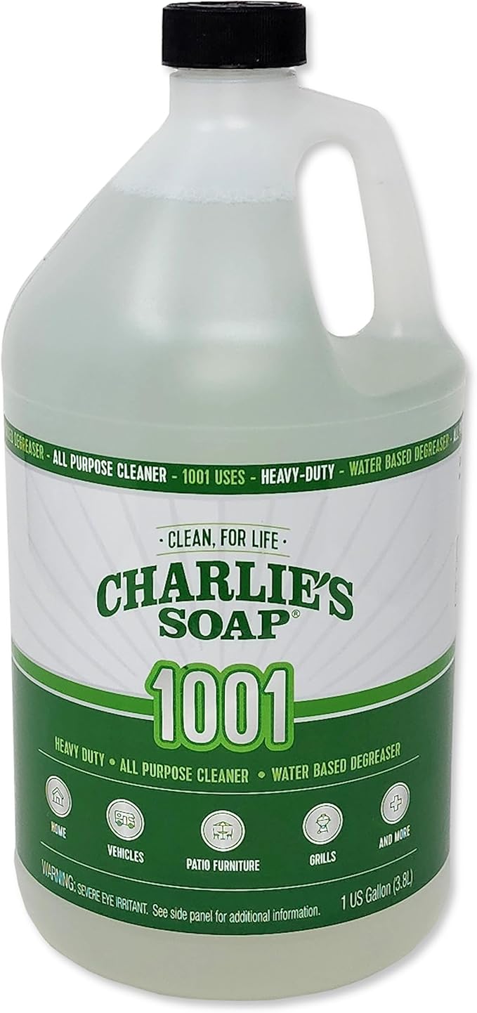 Charlie's Soap 1001 Cleaner - Heavy Duty Biodegradable Concentrated All Purpose Water Based Degreaser (1 Gallon 1 Pack) - Safe Residential Commercial &amp Janitorial Cleaner