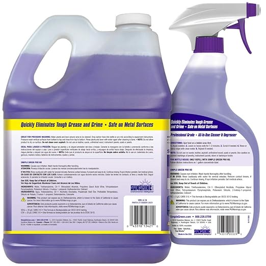 Simple Green Pro HD Purple Concentrated Cleaner &amp Degreaser - Heavy Duty Professional Automotive Restaurant Grills Ovens (32 oz Spray @Heavy Strength and 1 Gal Concentrate Refill)