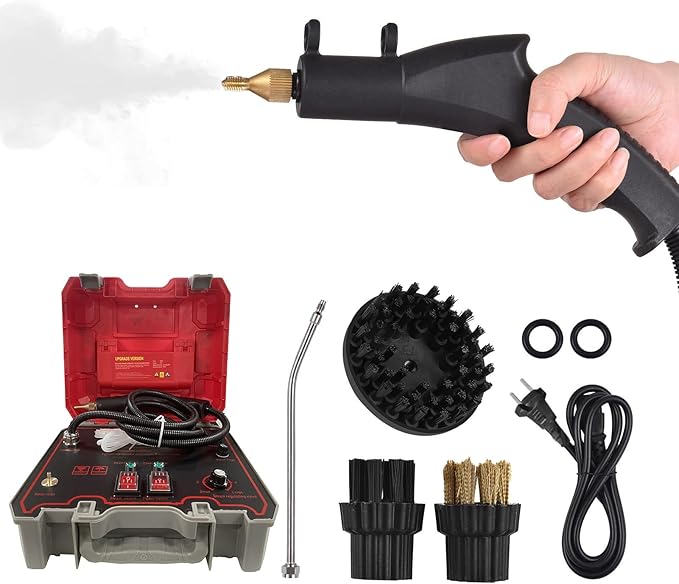 High Pressure Steam Cleaner 2000W 4Bar Portable Steam Cleaning Machine Household Handheld Steam Cleaner for Kitchen Bathroom Upholstery Grout (2000w 110V)