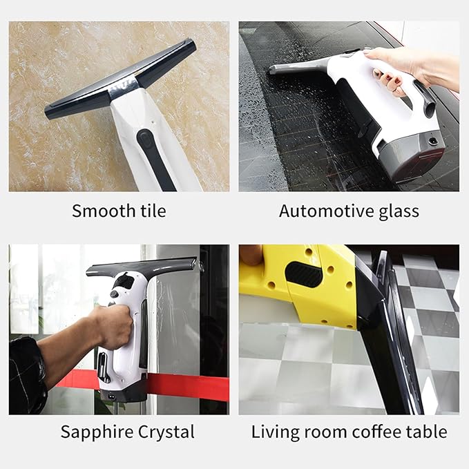 Fafeicy Cordless Window Vacuum Cleaner Handheld Glass Cleaner with 2000Pa Suction 280mm Extra Wide Squeegee for Shower Doors and Tiles