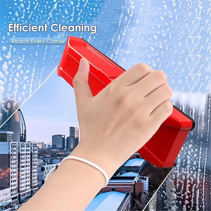 Magnetic Glazing Single Layer Window Cleaner Tool Brush Windows for Insulating Glass Durable Plastic ﻿(15-26MM-RED)