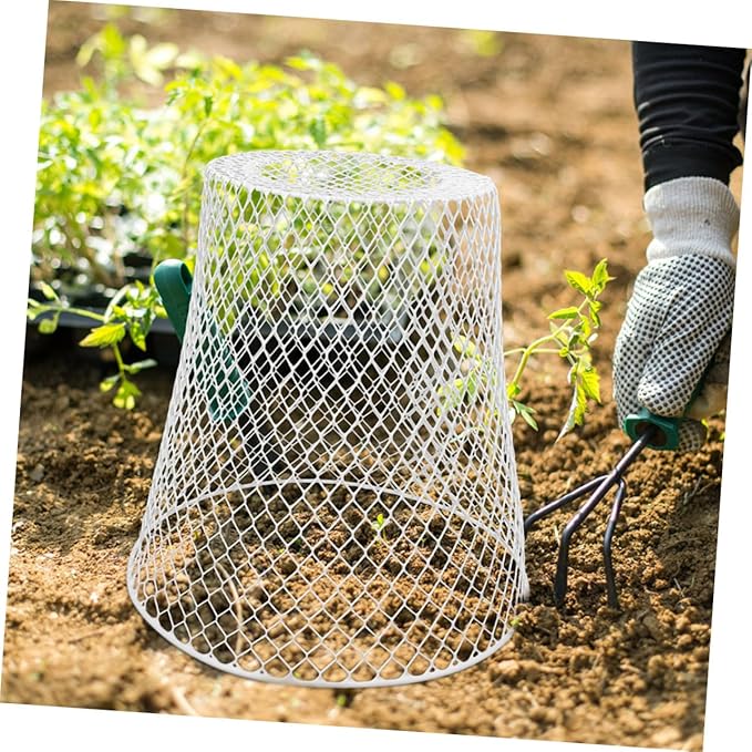 PRETYZOOM 4pcs Sturdy Iron Weave Waste Basket Storage Basket for Organizing Plant Pot Office Bedroom Airflow Mesh