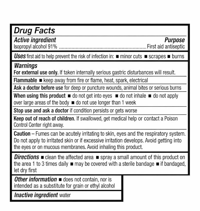 Equate 91% Isopropyl Alcohol Antiseptic &amp Cleaning Solution Spray 10 Fl Oz Liquid 4 Bottles