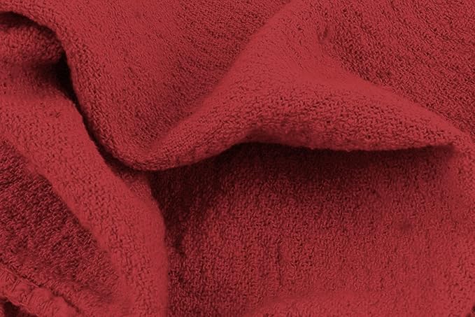 Avalon Towels Cotton Shop Rags – (Pack of 100) Size 12x14 Inches Cleaning Rags – Absorbent Shop Towels and Multipurpose Cleaning Towels for Automobiles Industries Garage and Homes (Red)