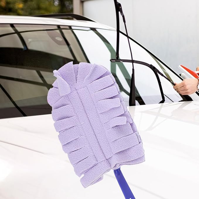 Washable Dust Mop Refill Set 10pcs Fluffy Microfiber Duster Heads with Plastic Handles Reusable Dry and Wet Cleaning Tool for Home Dust Blinds and Shutter Cleaning