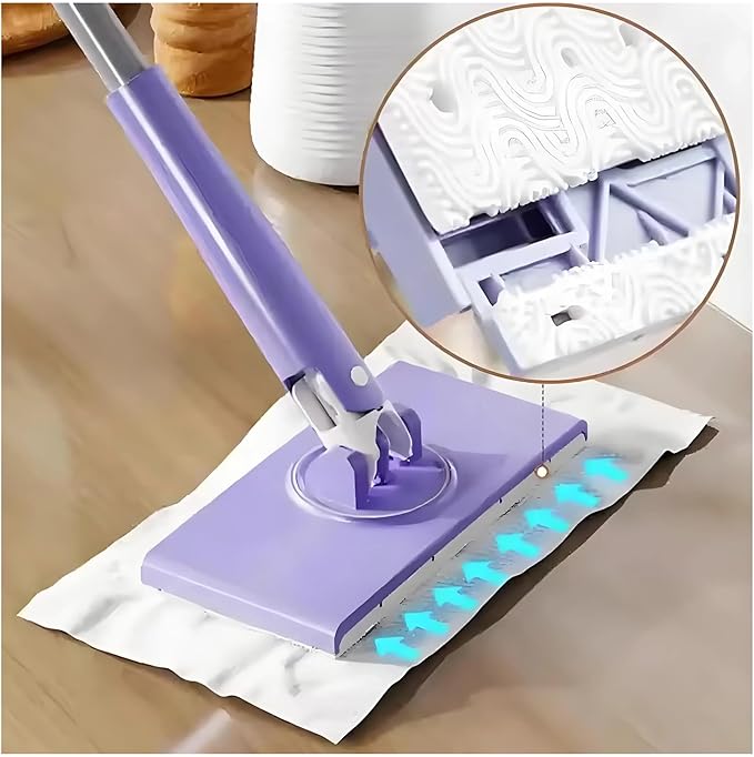 2-8PCS Household Cleaning Multifunctional Washcloth Mop Lazy Automatic Clip Cloth Flat Dusting Wipe Glass Small(C-8PCS)