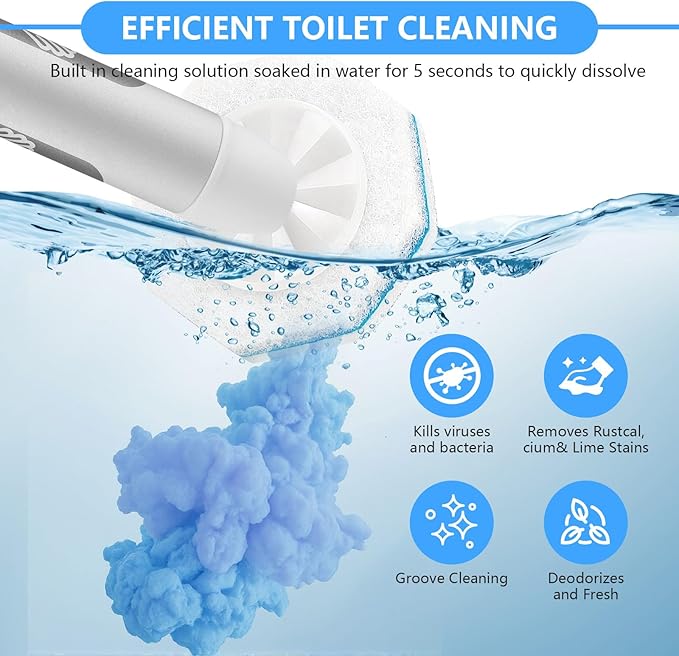 Disposable Toilet Bowl Wand Refills for Clorox 50 Pcs - Compatible with Clorox Toilet Wand Refills Hygienic Scrubber Heads for Bathroom Cleaning
