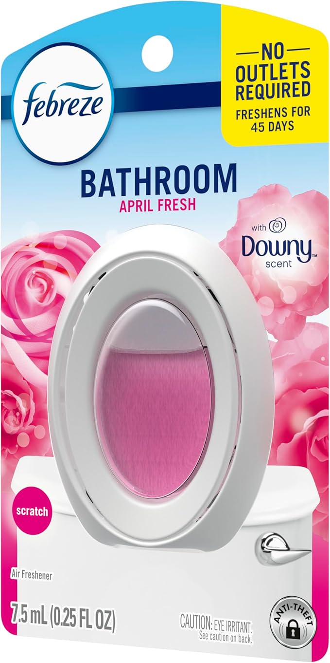 Febreze Bathroom Air Freshener Odor-Fighting Plug-In Alternative Home Bathroom &amp Kitchen Use Downy April Fresh Scent 6 Count