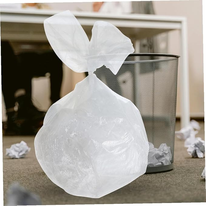Thickened Plastic Garbage Bags 45x50cm 300pcs Flat Kitchen Trash Bags for Bathroom and Bedroom Waste Disposal White Sturdy Liners for Home and Office Use