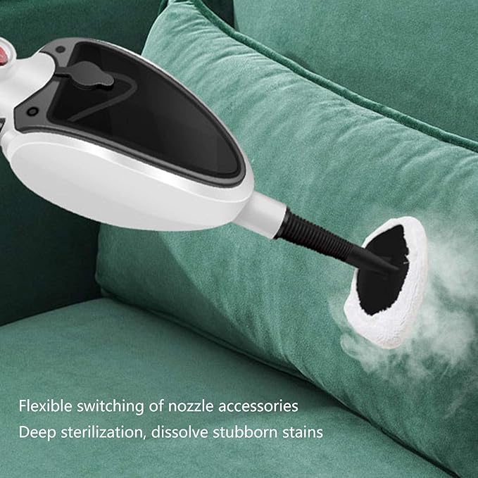Steam Mop with 110°C High Temperature Steam 15S Heating Time Carpet Cleaner 6 Functions in 1 Steam Mop Environmentally Friendly Adjustable White