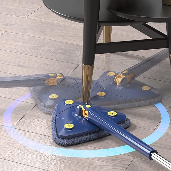 Triangle Cleaning Mop 360 Degree Rotating Mop Multifunctional Cleaning Tool with Adjustable Handle Home Wringing Lazy Spin 12027(U)