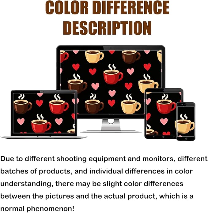 Nuxovilar Coffee Bar Mat Natural Rubber &amp Canvas Fabric 16.92 x 31.1 Coffee &amp Heart Print Bar Accessories Decorative Mat Home Kitchen Breakfast Nook