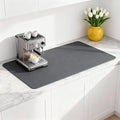 Dish Drying Mat Super Absorbent – 17 x 31 Coffee Mat for Countertops – Non-Slip Drying Mat for Kitchen Counter – Easy to Clean Water Absorbent Mat – XLarge Dish Drying Mats (Dark Gray)