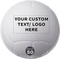 DISCOUNT PROMOS Custom Volley Ball Shaped Squeeze Balls Set of 50 Personalized Bulk Pack - Perfect for Promotional Giveaways - White