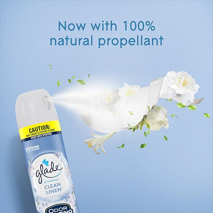Glade Air Freshener Room Spray Clean Linen 8.3 oz 6 Count