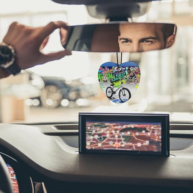 5PCS Car Air Freshener Hanging Personalized Double Sided Urban Bike Car Fresheners Long Lasting New Cars Scents Cute Automotive Freshies for Closets Drawers (tea)
