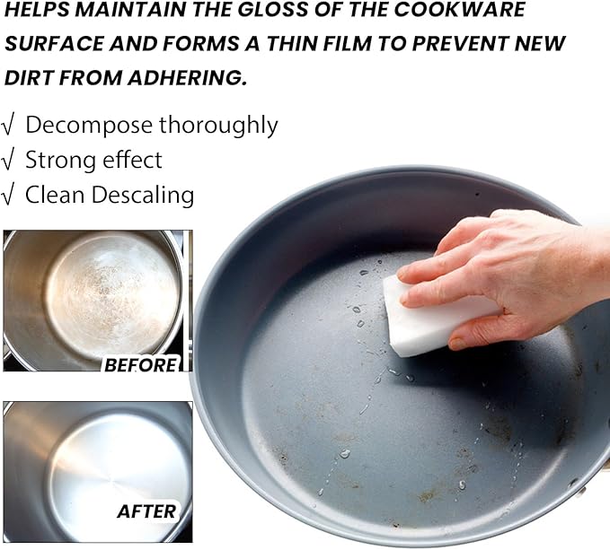 Cookware Foam Cleaner - Heavy-Duty Degreaser For Kitchen Stoves Utensils Removes Black Scum &amp Grease(3PCS)