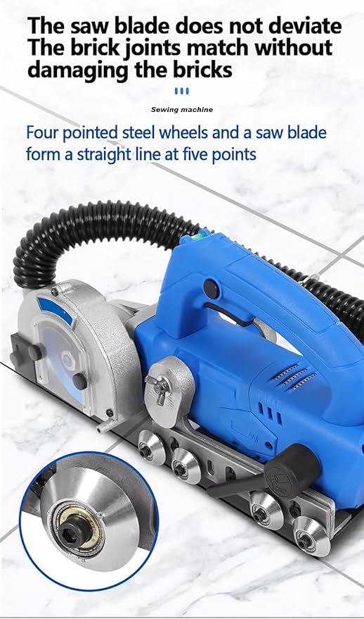 9000r/min Electric Seam Cleaning Machine Beauty Seam Construction Tool Tile Joint Cleaner With1.2MM Saw Blade and Self-Cleaning Design Depth Adjustable for Tile Cleaning