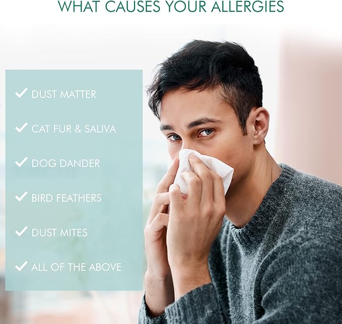 Easy Air Organic Allergy Relief Spray Clear Liquid Formula for Instant Relief for Symptoms of Pet Allergies Dust and Mite Allergy - 16 Fl Oz