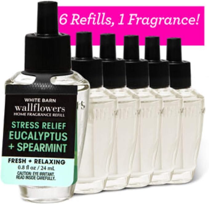 Bath &amp Body Works Eucalyptus Spearmint 6-Pack Wallflowers Sampler 0.8 fl oz / 24 mL Each