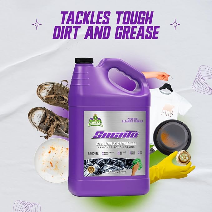 SACATO Degreaser Cleaner Heavy Duty – Commercial Degreaser for Garage Floor Engine Driveway &amp Tools – Heavy Duty Cleaner Concentrate for Car Kitchen Washer – Strongest Desengrasante Gallon