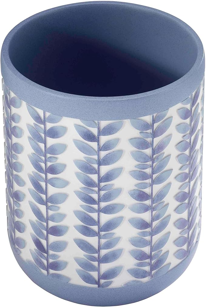 Avanti Linens - Wastebasket Resin Accessories Guest Bathroom Essentials (Monterey Collection Blue)
