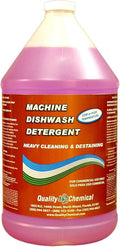 Quality Chemical Heavy Duty Liquid Alkaline Commercial Dishwasher Detergent - Industrial-Grade Formula Dissolves Food Stains Grease Grime and Residue - No Pre-Rinse Needed - Ready-to-Use 128oz