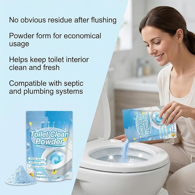 Household Toilet Cleaner Powder Easy To Use Easily Dissolves Stains.(1pcs)