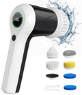 Electric Spin Scrubber Cordless Shower Scrubber with Battery Level Display 2 Speeds Electric Scrubber for Cleaning with 6 Replaceable Heads Cleaning Brush for Bathroom/Sink/Window