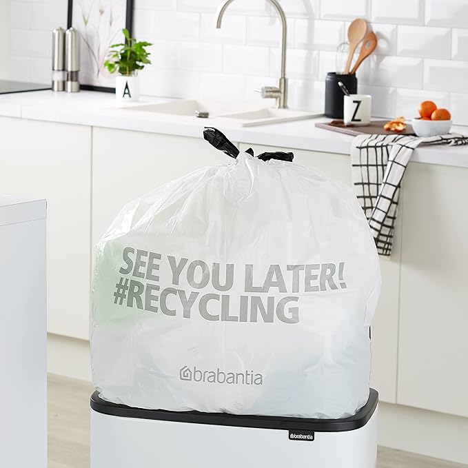 Brabantia Bin Liners Size M/60 Litre (30 Bags) White