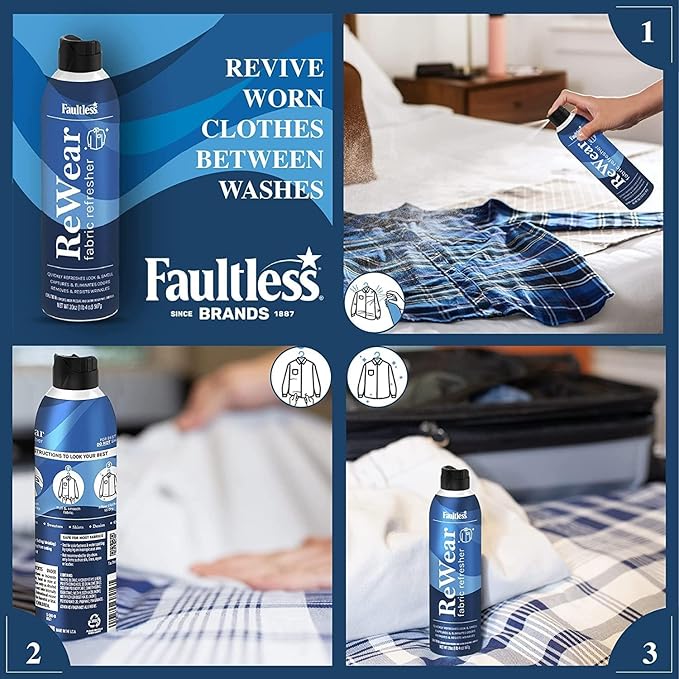 ReWear Fabric Refresher Multipack (12-Pack) - Full-Size 20 oz. Bottles for Wrinkle &amp Odor Removal Quick-Drying Fabric Care