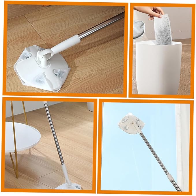TOYANDONA Retractable Dust Mop with Long Handle Rotatable Household Cleaning Mop for Dry Dust Removal for Easy Floor Cleaning