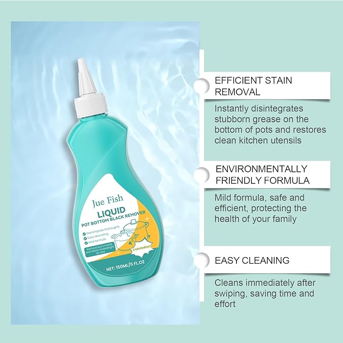 Pot Pan Cleaner Grease Stain Remover - Degreaser With Polishing &amp Rust Prevention Nourishes Surface Reduces Scratches Easy To Use Water-Saving(2PCS)