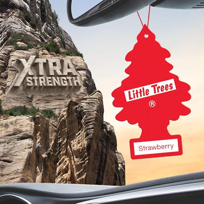 LITTLE TREES Car Air Freshener | Xtra Strength Provides Long-Lasting Scent for Auto or Home | Extra Boost of Fragrance | Strawberry 24 Air Fresheners