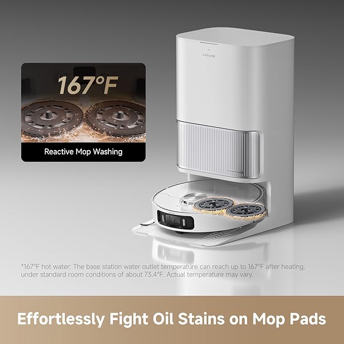 DREAME L40s Ultra AE Robot Vacuum and Mop Combo 19000Pa Suction Self Emptying Dust Box Flexible Mop &amp 167℉ Self Cleaning Washboard Diverse Brush Selection All-in-One Station Auto Refill