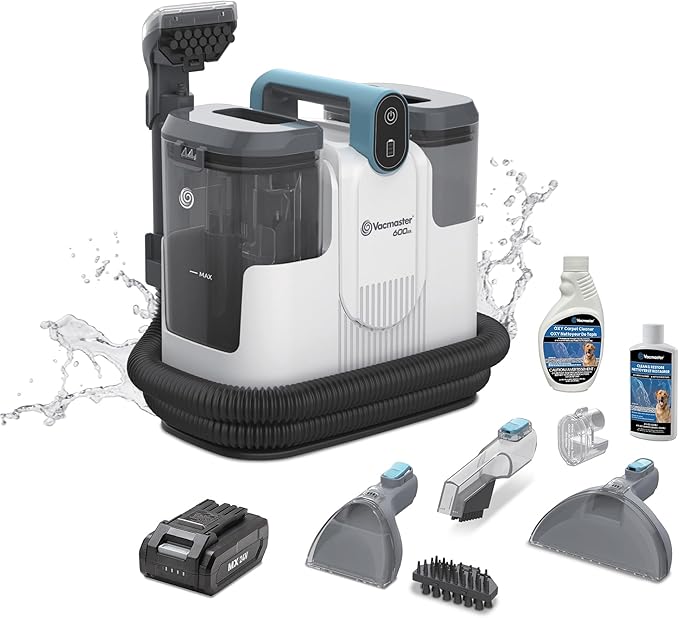 Vacmaster 600 Series 24V Cordless Portable Carpet &amp Upholstery Spot Cleaner Machine 16Kpa Power Suction with Hose Cleaning Tool and Versatile Tools for Pets Area Rugs &amp Couches – DSCC2401 0