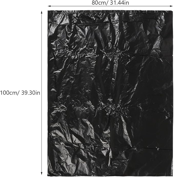 25pcs Black Thickened Plastic Trash Bags 80×100cm Heavy-duty Garbage Bags for Kitchen Bathroom Waste Basket Liners Household Use