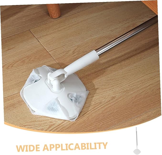 Rotating Dust Mop with Washable Pads Triangle Shape Dust Sweeper for Home Cleaning with Dry Facial Cleansing Portable and Easy-to-use
