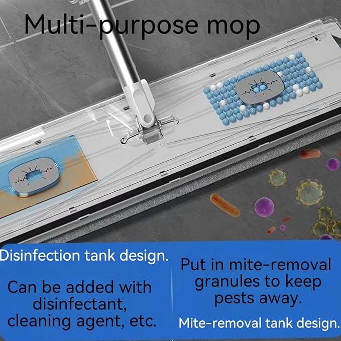 Hands Free Microfiber Flat Mop for Floor Cleaning 4 Reusable Washable Pads 61 Stainless Steel Handle Wet Dry Dust Mop for Hardwood Laminate Tile Floors