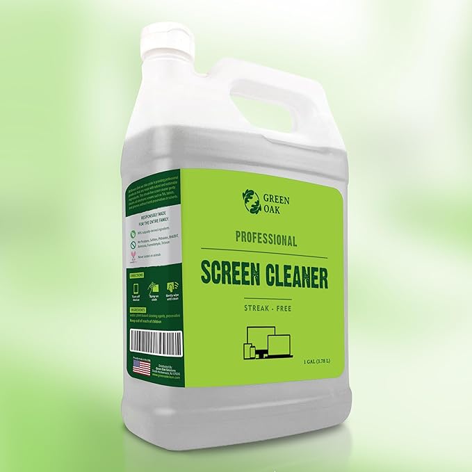 Green Oak Screen Cleaner Refill Professional Screen Cleaner Spray - Best for LCD &amp LED TV Tablet Computer Monitor Phone - Safely Cleans Fingerprints Dust Oil (1 Gallon)