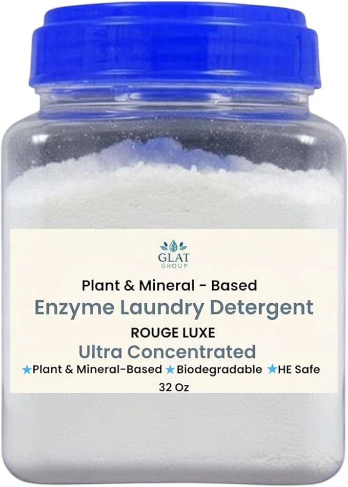 Ultra-Concentrated Enzyme Laundry Detergent - Rouge Luxe | Plant &amp Mineral-Based Stain Remover Odor Eliminator | Safe for Sensitive Skin Biodegradable HE Compatible | 32 oz