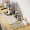 Golener Silicone Coffee Mat Set - 24 x 16 Coffee Bar Mat for Countertop Kitchen Station Pad Accessories Fit Under Cafe Maker Espresso Machine Dish Drying Mat Heat Resistant Kitchen Pad Beige
