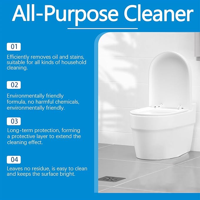 Multi-Purpose Cleaner For Bathroom &amp Kitchen - Removes Stubborn Stains Grease Odors - Safe For Hands(3PCS)