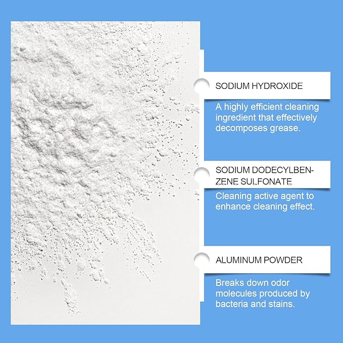 Drain Unclogging Powder - Fast Acting Pipe Cleaner Dissolves Blockages Removes Odors &amp Scales for All Drain Pipes(2PCS)