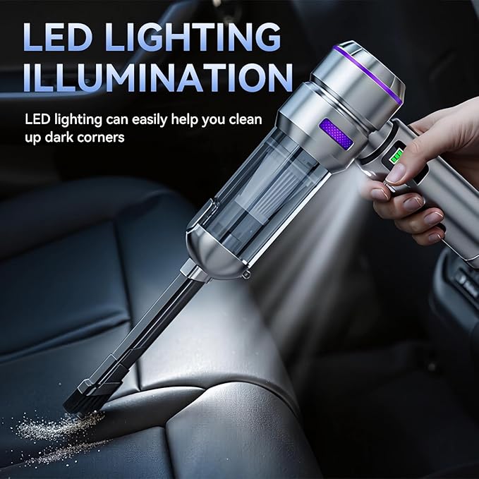Car Vacuum Cleaner High Power 20000Pa – Cordless Handheld Mini Vacuum &amp Air Duster for Car &amp Desk Home Office &amp Camping Ideal Gift for Men &amp Women 6000mAh Battery (Fast Charging Ed